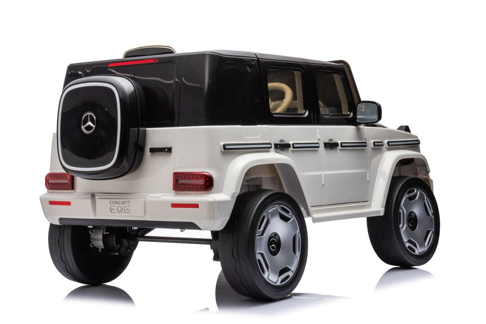 Vienvietis vaikiškas elektromobilis mercedes eqg 4x4, baltas