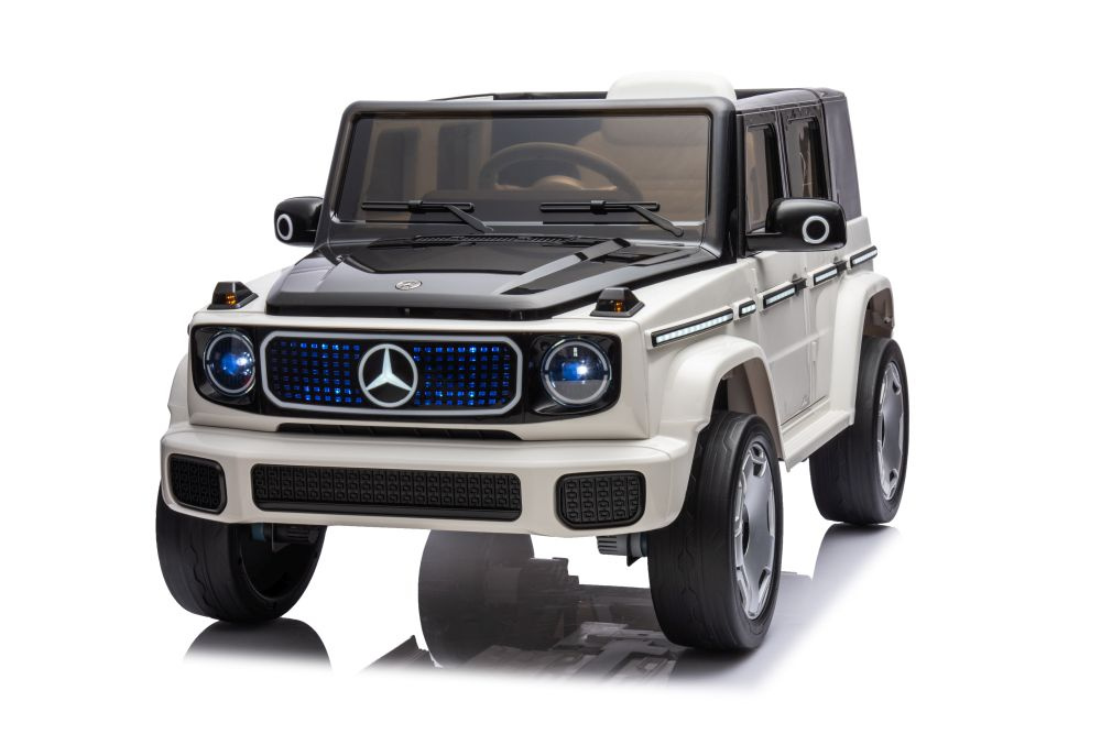 Vienvietis vaikiškas elektromobilis mercedes eqg 4x4, baltas