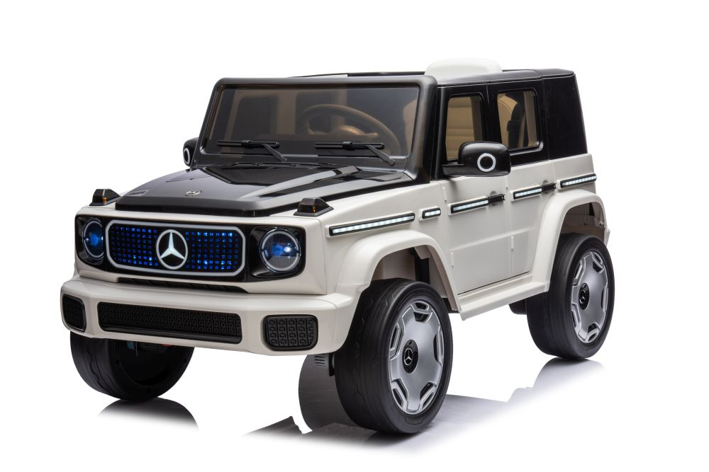 Vienvietis vaikiškas elektromobilis mercedes eqg 4x4, baltas