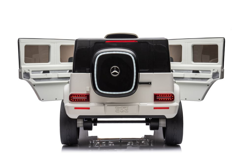 Vienvietis vaikiškas elektromobilis mercedes eqg 4x4, baltas