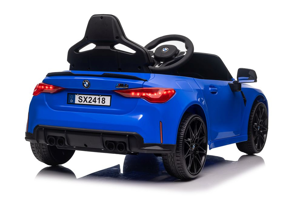 Vienvietis vaikiškas elektromobilis lean cars bmw m4, mėlynas