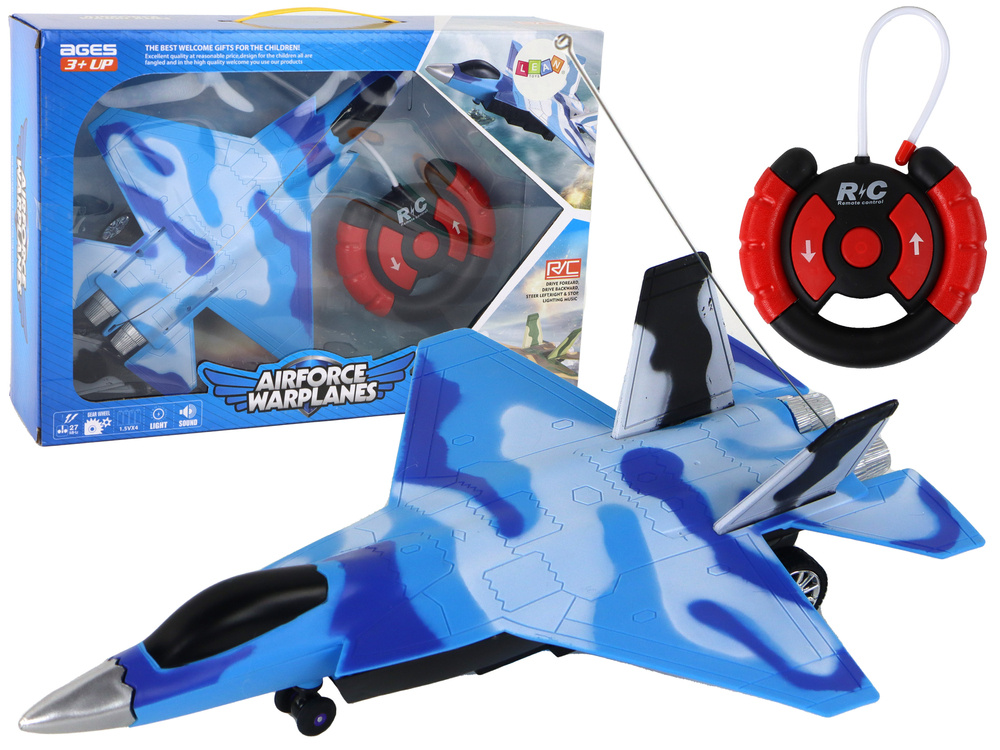 Naikintuvas su nuotolinio valdymo pultu su garsu sžir šviesa vaikams lean toys