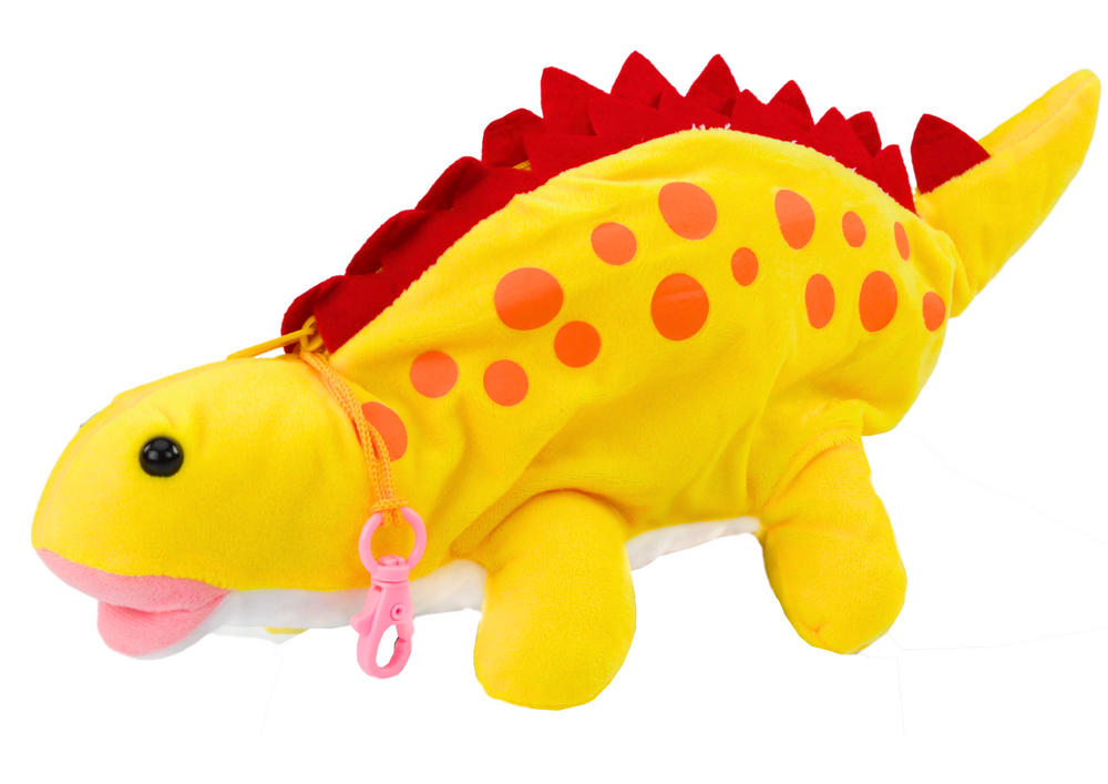 Geltonas pliušinis dinozauras - pieštukinė su pakabuku