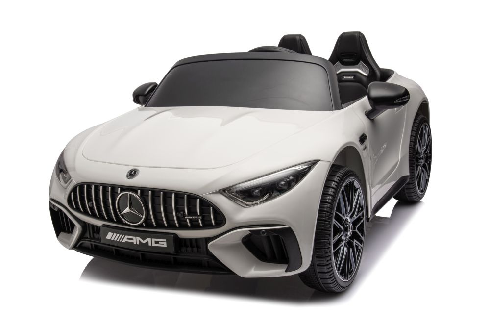 Dvivietis vaikiškas elektromobilis lean cars mercedes amg sl63, baltas
