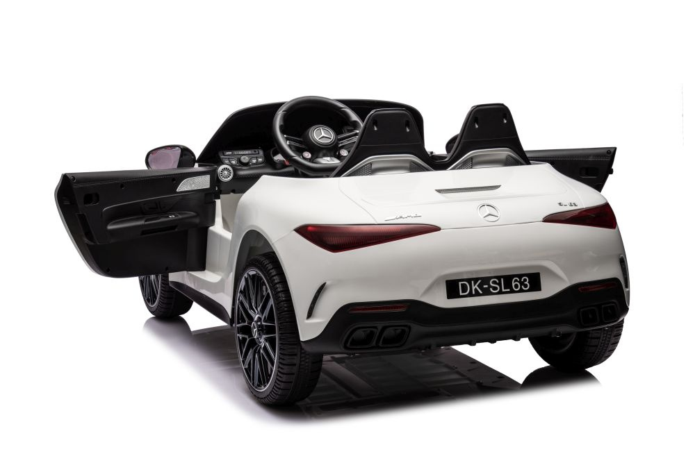 Dvivietis vaikiškas elektromobilis lean cars mercedes amg sl63, baltas