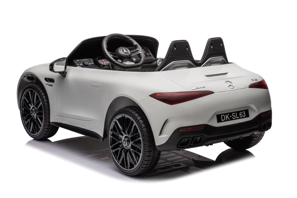 Dvivietis vaikiškas elektromobilis lean cars mercedes amg sl63, baltas