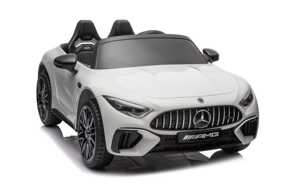 Dvivietis vaikiškas elektromobilis lean cars mercedes amg sl63, baltas