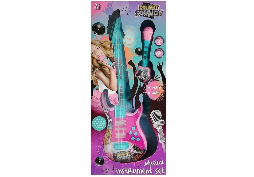 Gitara su mikrofonu karaokės rinkinys lean toys