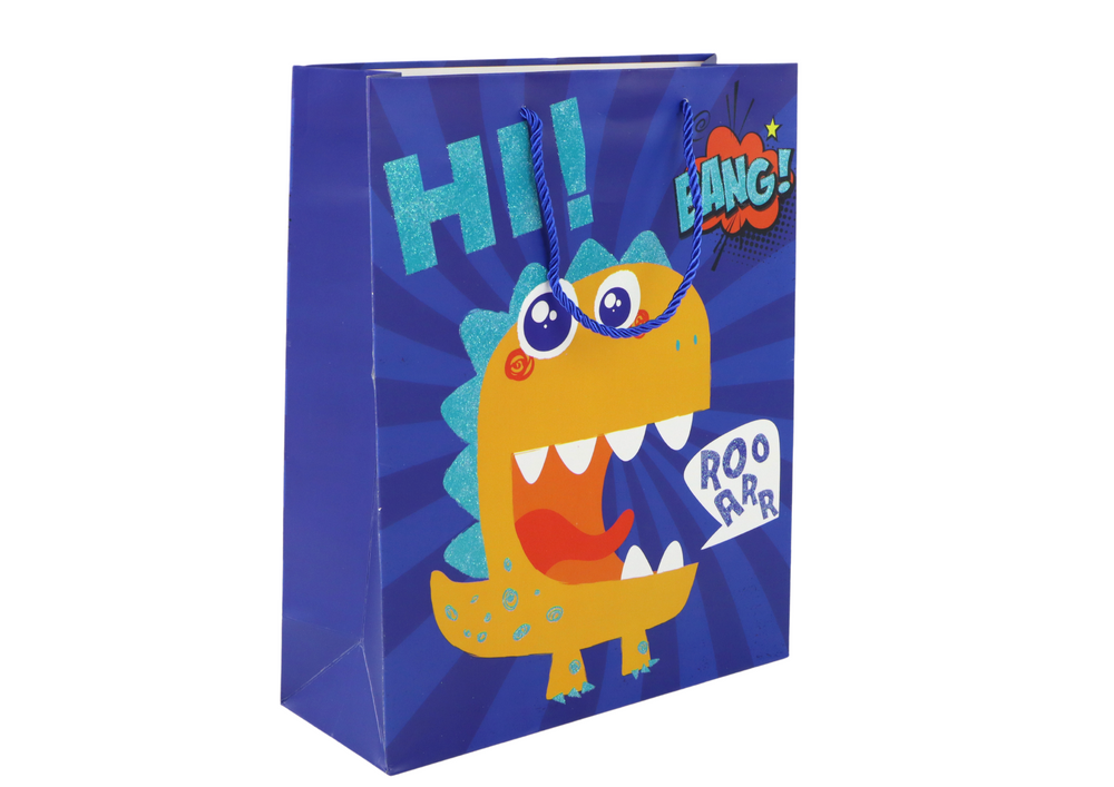 Dovanų maišelis Blue Dinosaur, 41x30 cm