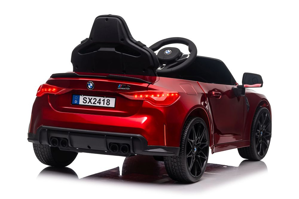 Vienvietis vaikiškas elektromobilis lean cars bmw m4, raudonas