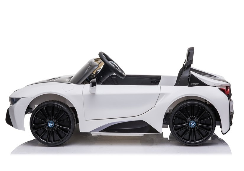 Baltas elektrinis automobilis vaikams bmw i8 coupe