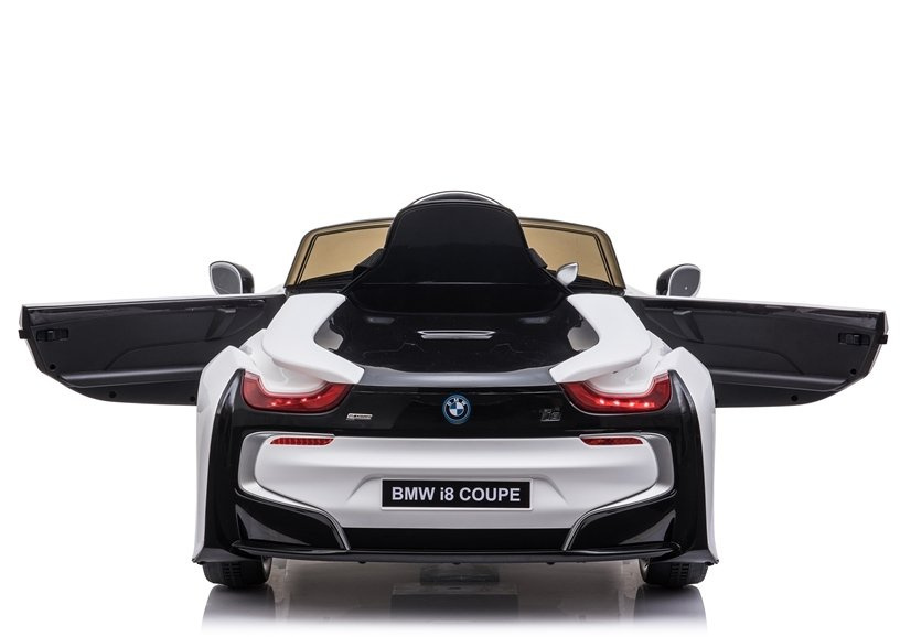 Baltas elektrinis automobilis vaikams bmw i8 coupe
