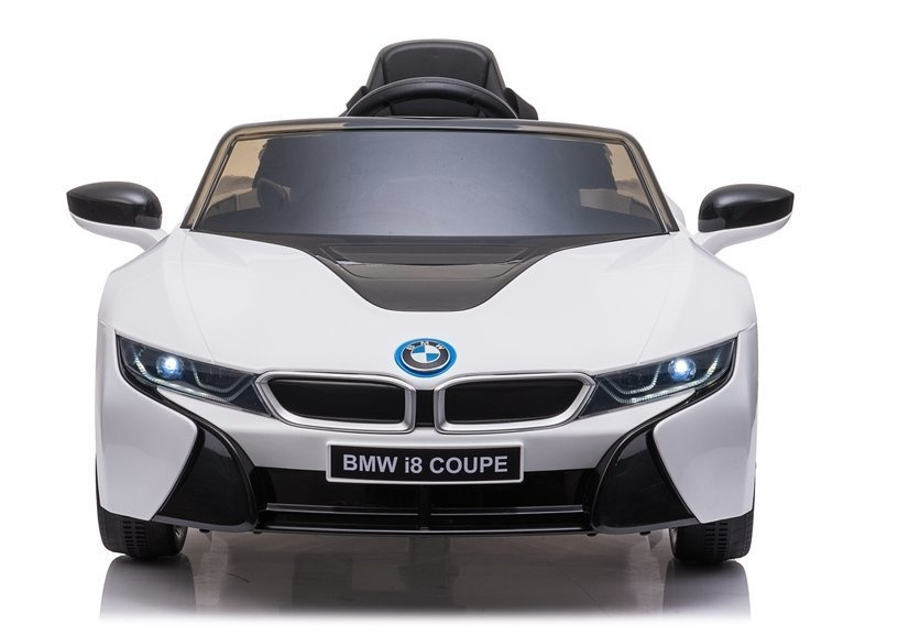 Baltas elektrinis automobilis vaikams bmw i8 coupe