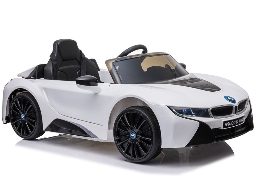 Baltas elektrinis automobilis vaikams bmw i8 coupe