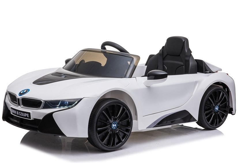 Baltas elektrinis automobilis vaikams bmw i8 coupe