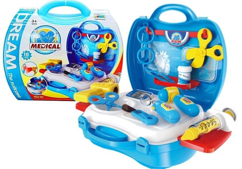 Daktaro rinkinys lagamine Lean Toys, mėlynas, 18d.