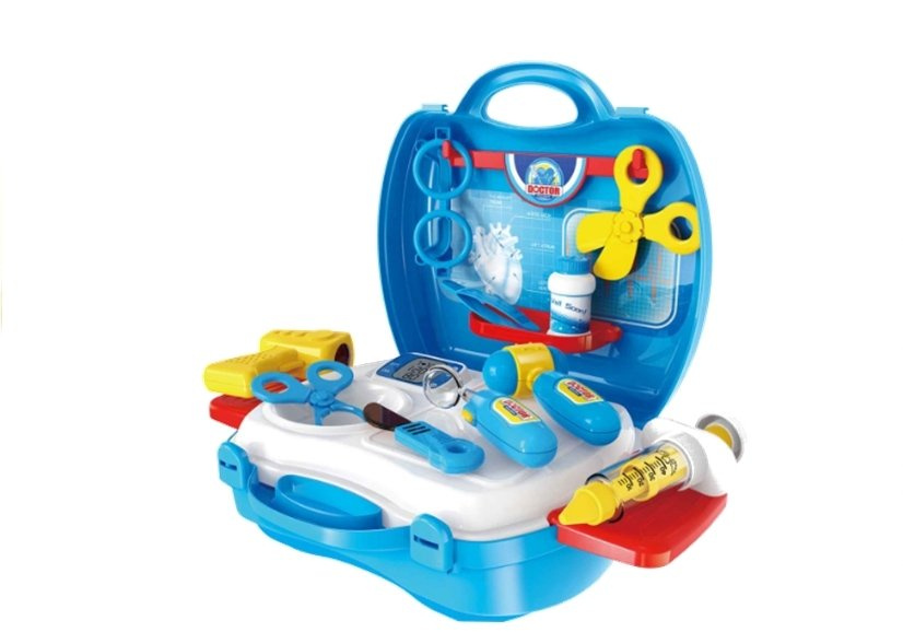 Daktaro rinkinys lagamine Lean Toys, mėlynas, 18d.