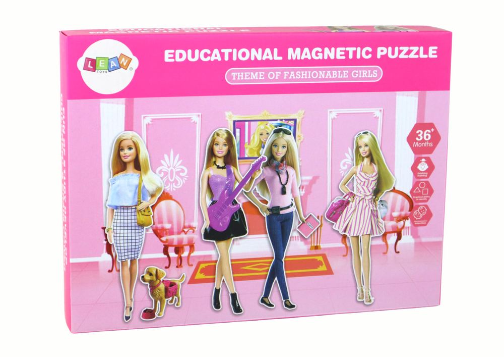 Edukacinis magnetinis žaidimas lean toys lėlių apranga