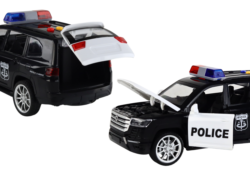 Mašinėlė police car car police sound lights door opening 1:14