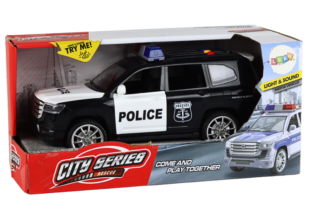 Mašinėlė police car car police sound lights door opening 1:14