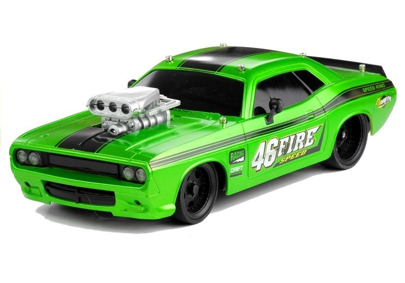 Radijo bangomis valdomas automobilis dodge challenger, 1:16