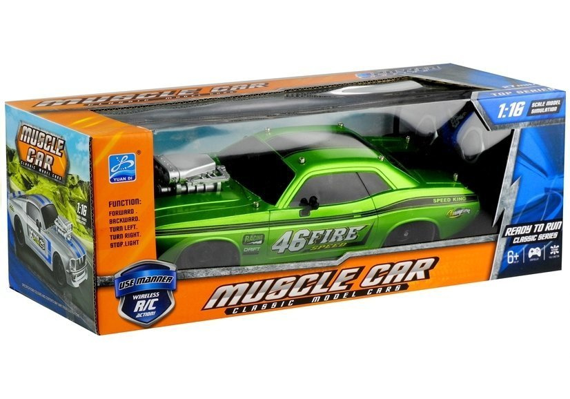 Radijo bangomis valdomas automobilis dodge challenger, 1:16
