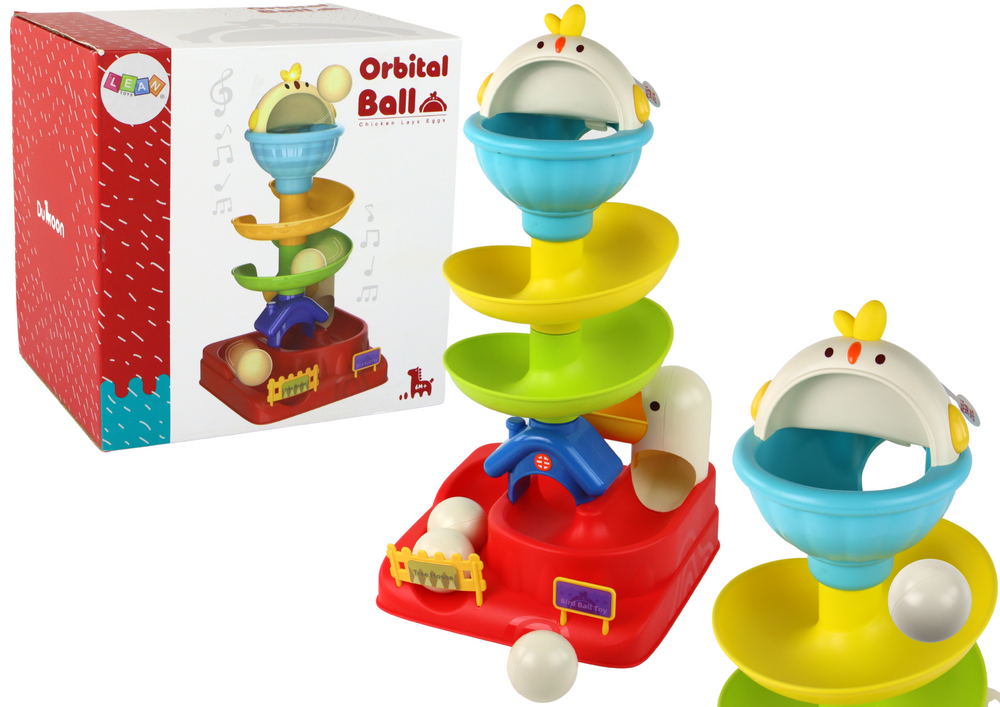 Sensorinis žaislas falling ball egg chicken slide