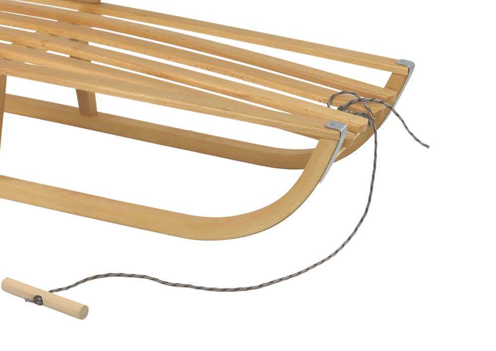 Medinės rogės su atlošu lean toys, rudos, 87x39x33cm
