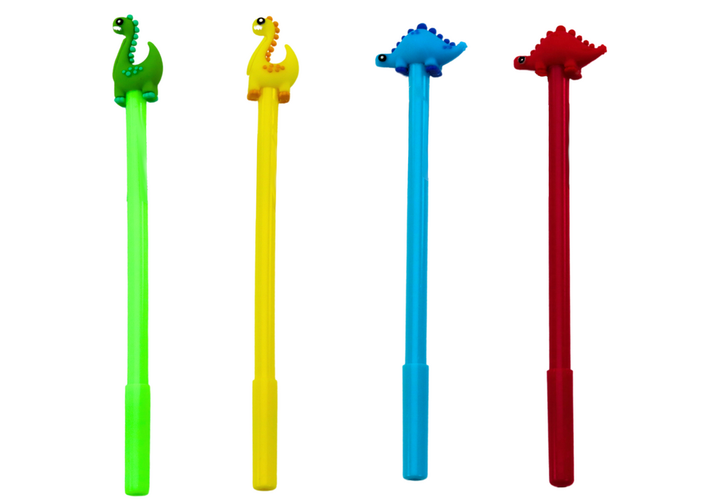 Rašiklis su dinozauru, 18 cm, įvairių spalvų