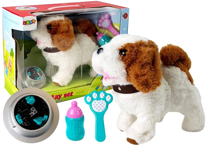 Baterija veikiantis pliušinis šuo Lean Toys
