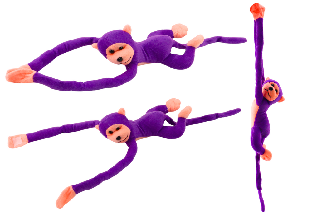 Violetinė pliušinė beždžionė su garsu, 80 cm