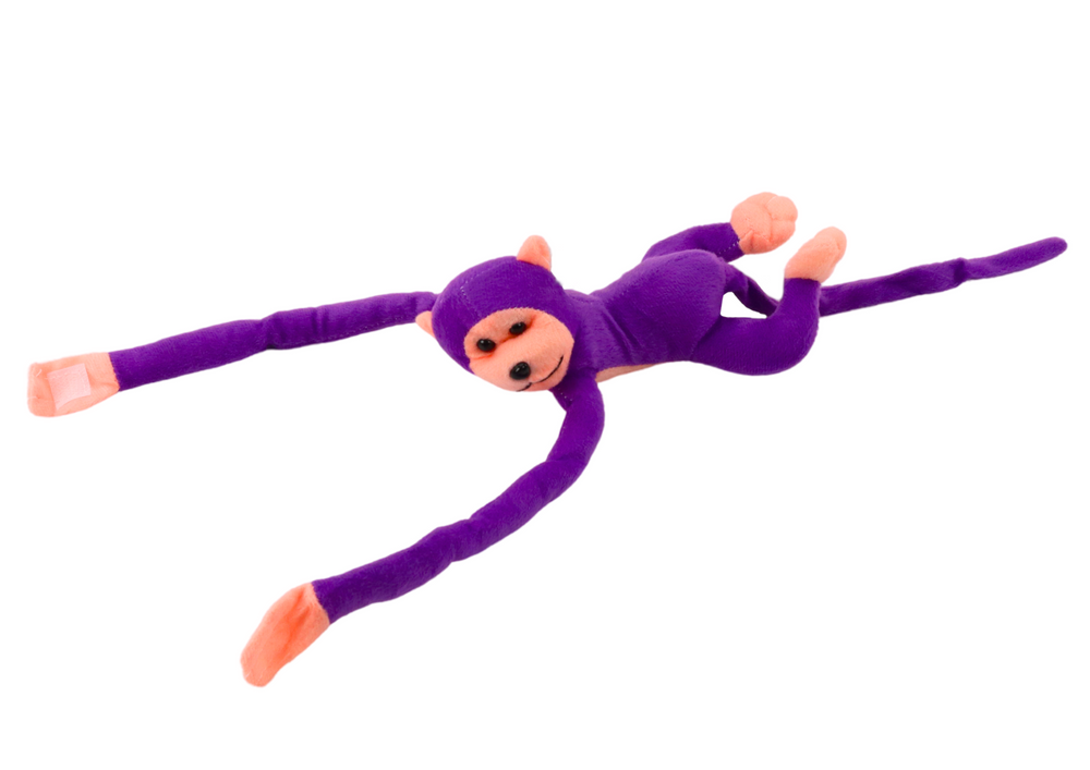 Violetinė pliušinė beždžionė su garsu, 80 cm