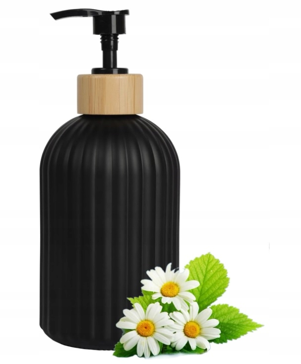Muilo dozatorius Likado - juodas su bambuko dangteliu, 400 ml