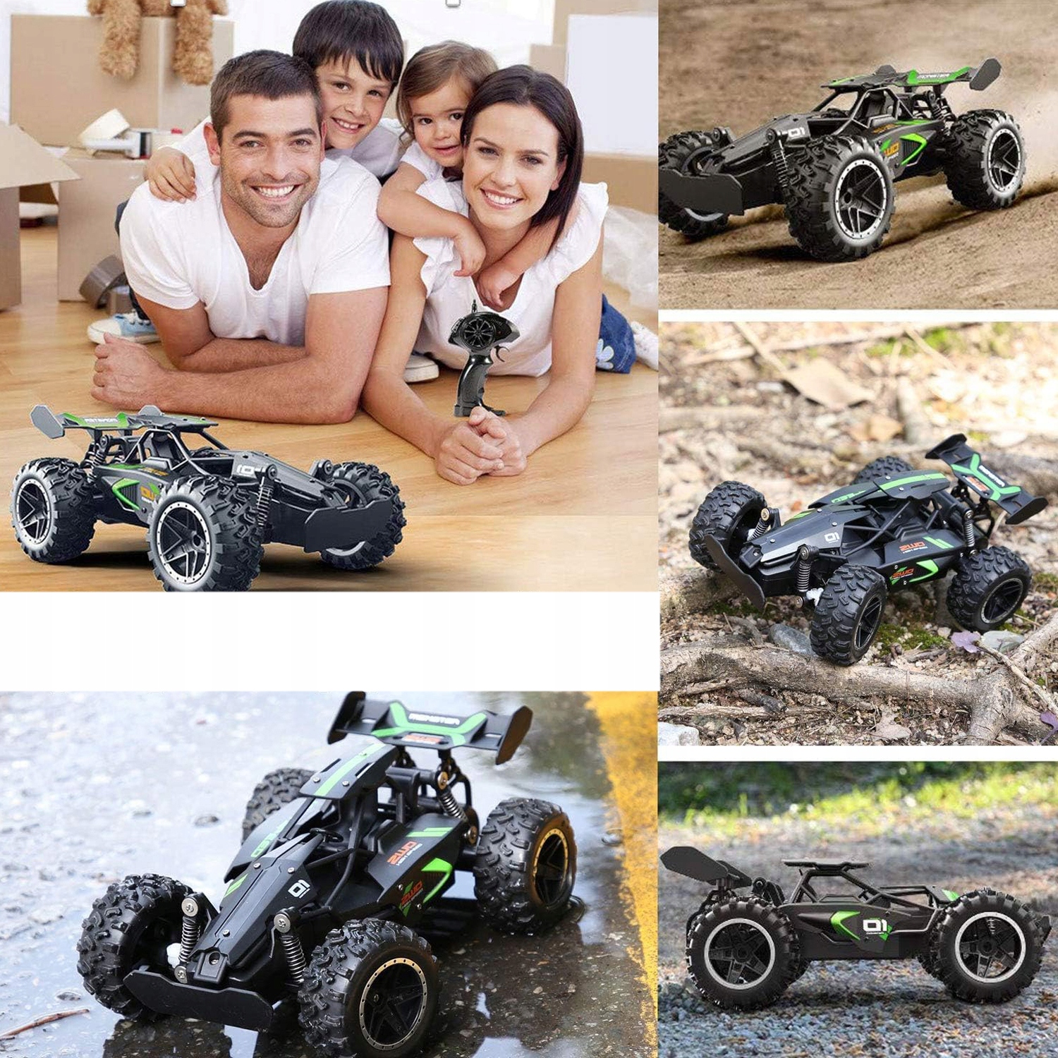 4x4 RC automobilis su akumuliatoriumi