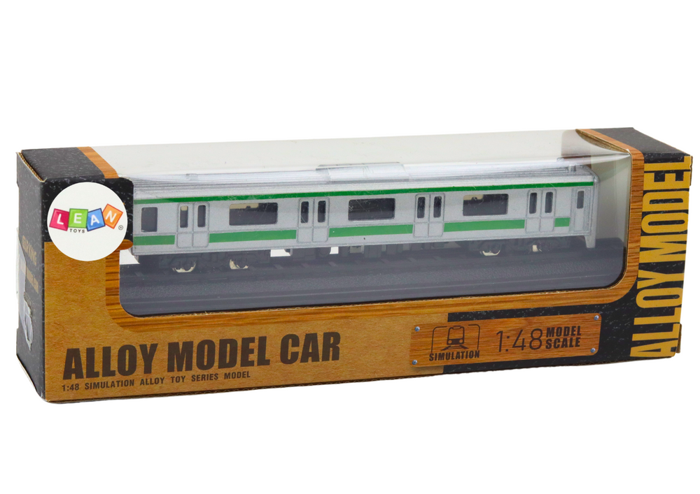 Kolekcinis metalinis traukinio vagonas 1:48, sidabrinis