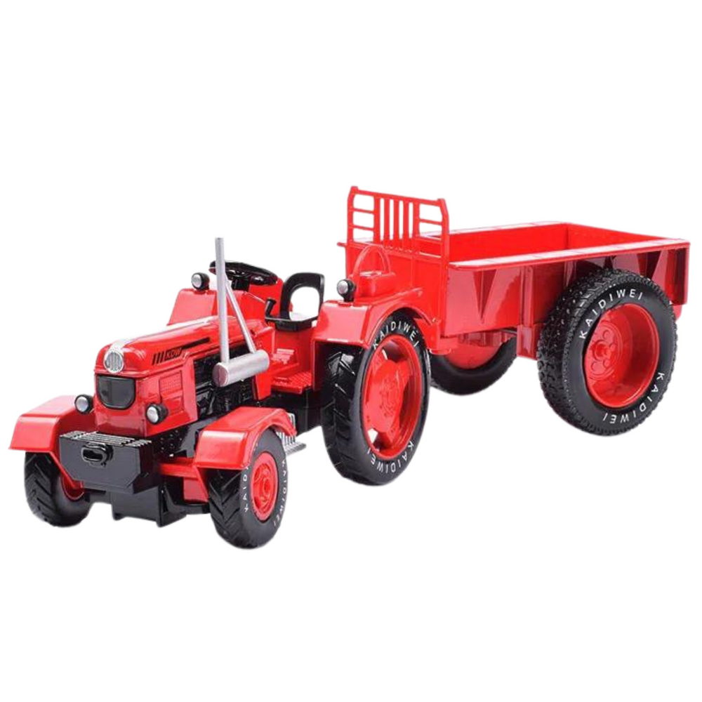 Metalinis raudonas traktorius 1:18 masteliu