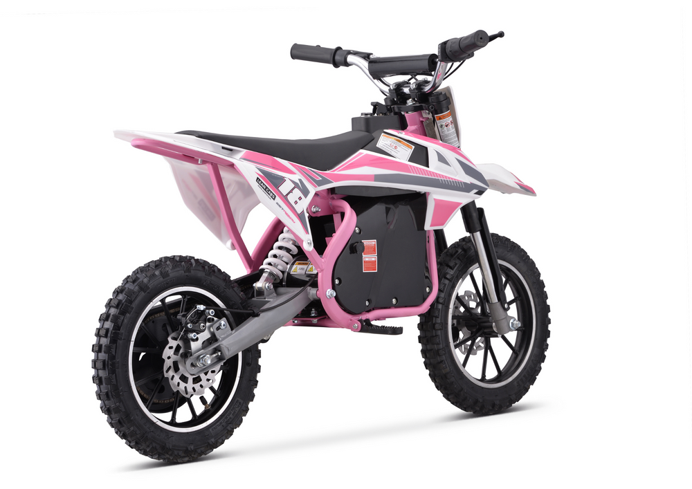 Akumuliatorinis kroso motociklas trail king hp114e rožinis
