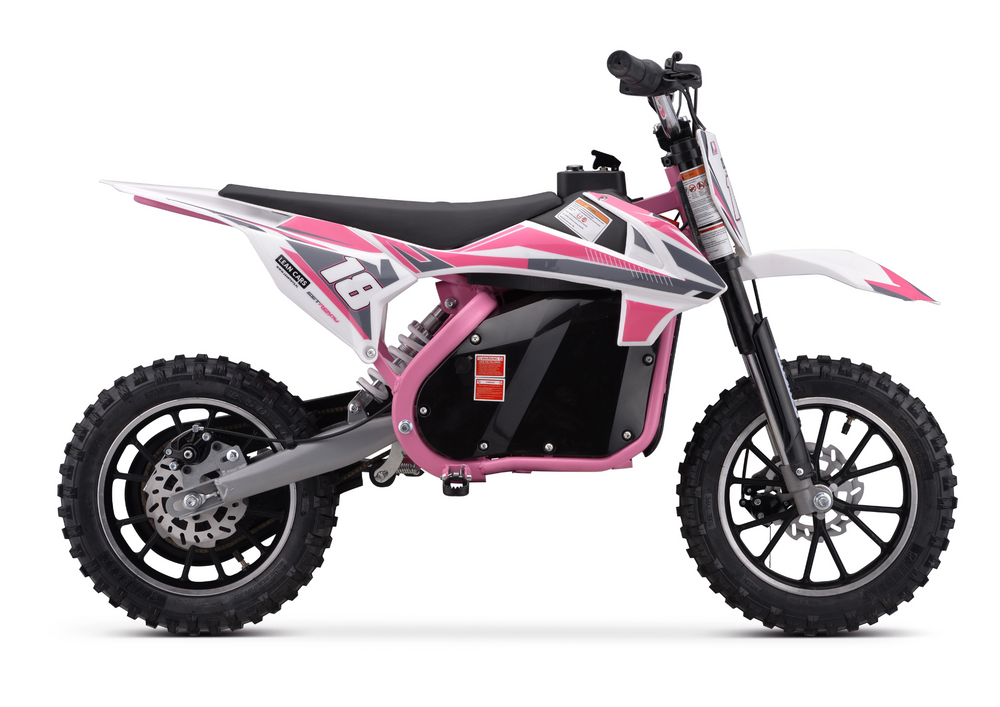 Akumuliatorinis kroso motociklas trail king hp114e rožinis