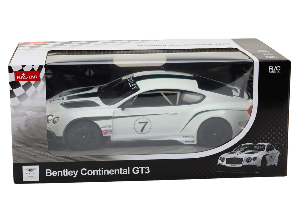 Nuotoliniu būdu valdomas bentley continental gt3 modelis, 1:14, baltas