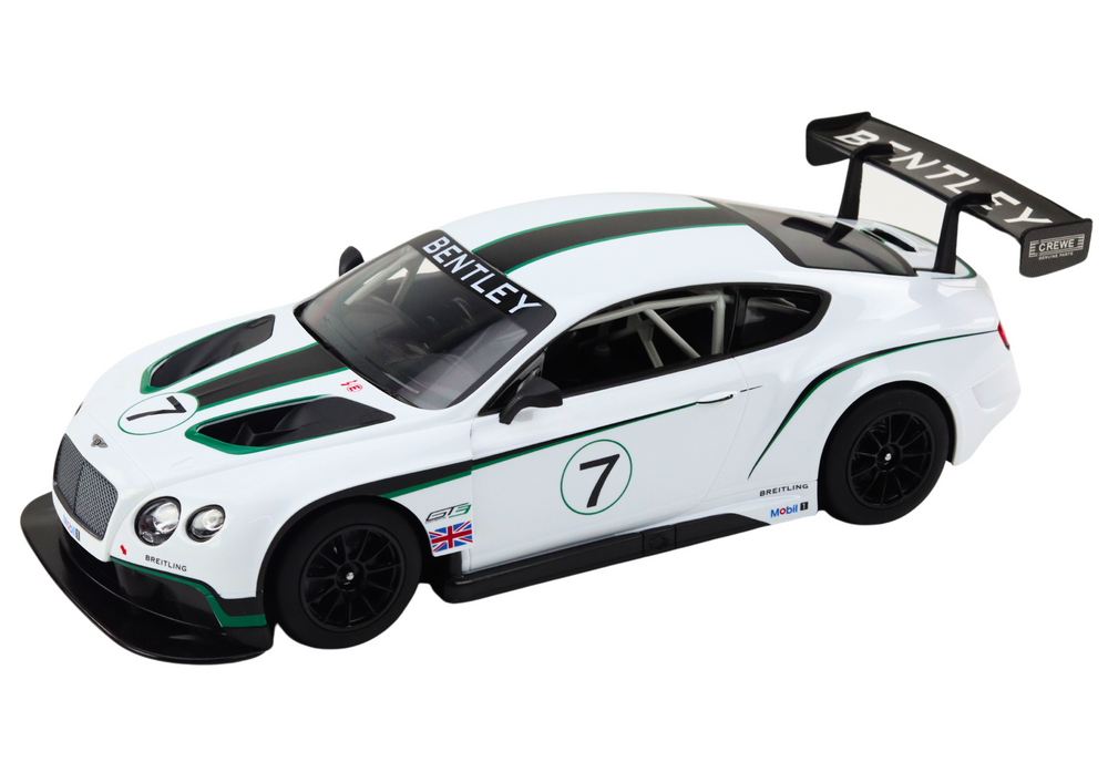 Nuotoliniu būdu valdomas bentley continental gt3 modelis, 1:14, baltas