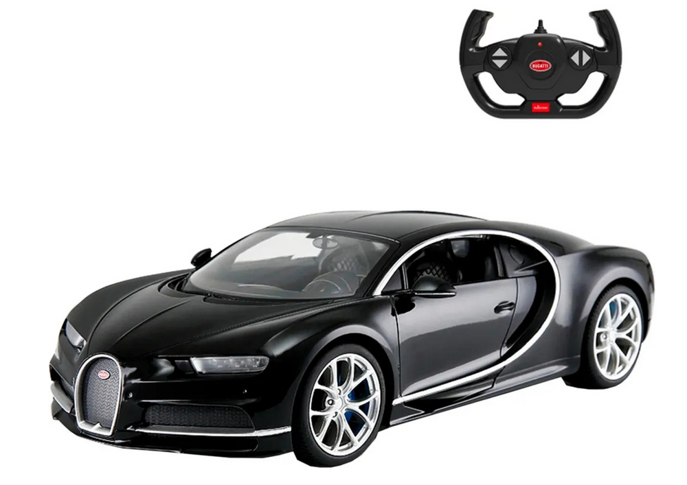 Bugatti chiron 1:14 nuotoliniu būdu valdomas automobilis, juodas
