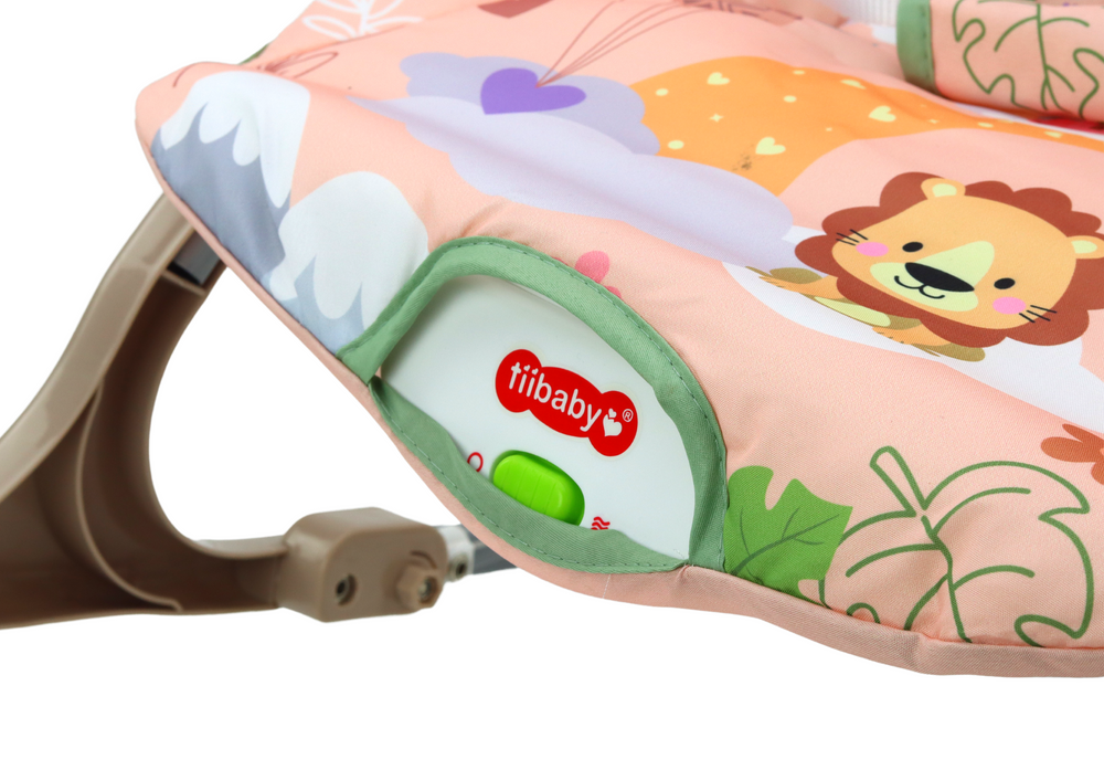 Gultukas-sūpynės su vibracija lean toys pink lion 2in1