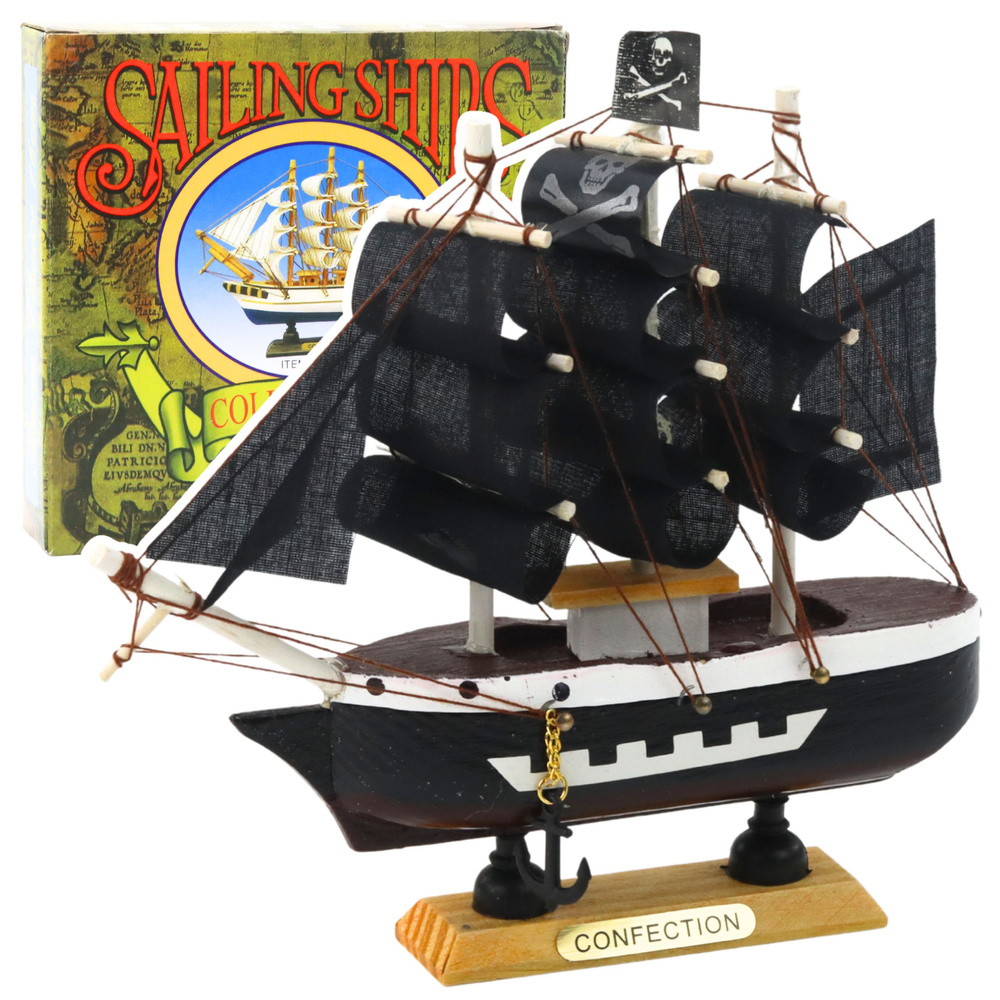 Dekoratyvinis piratų laivo modelis 16x15 cm