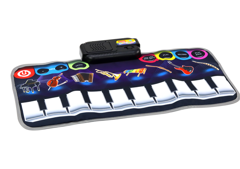 Muzikinis kilimėlis su pianinu ir instrumentais, 60x30 cm