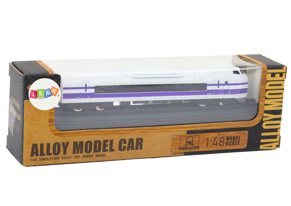 Traukinio vagonas modelis 1:48, metalinis, baltai-violetinis