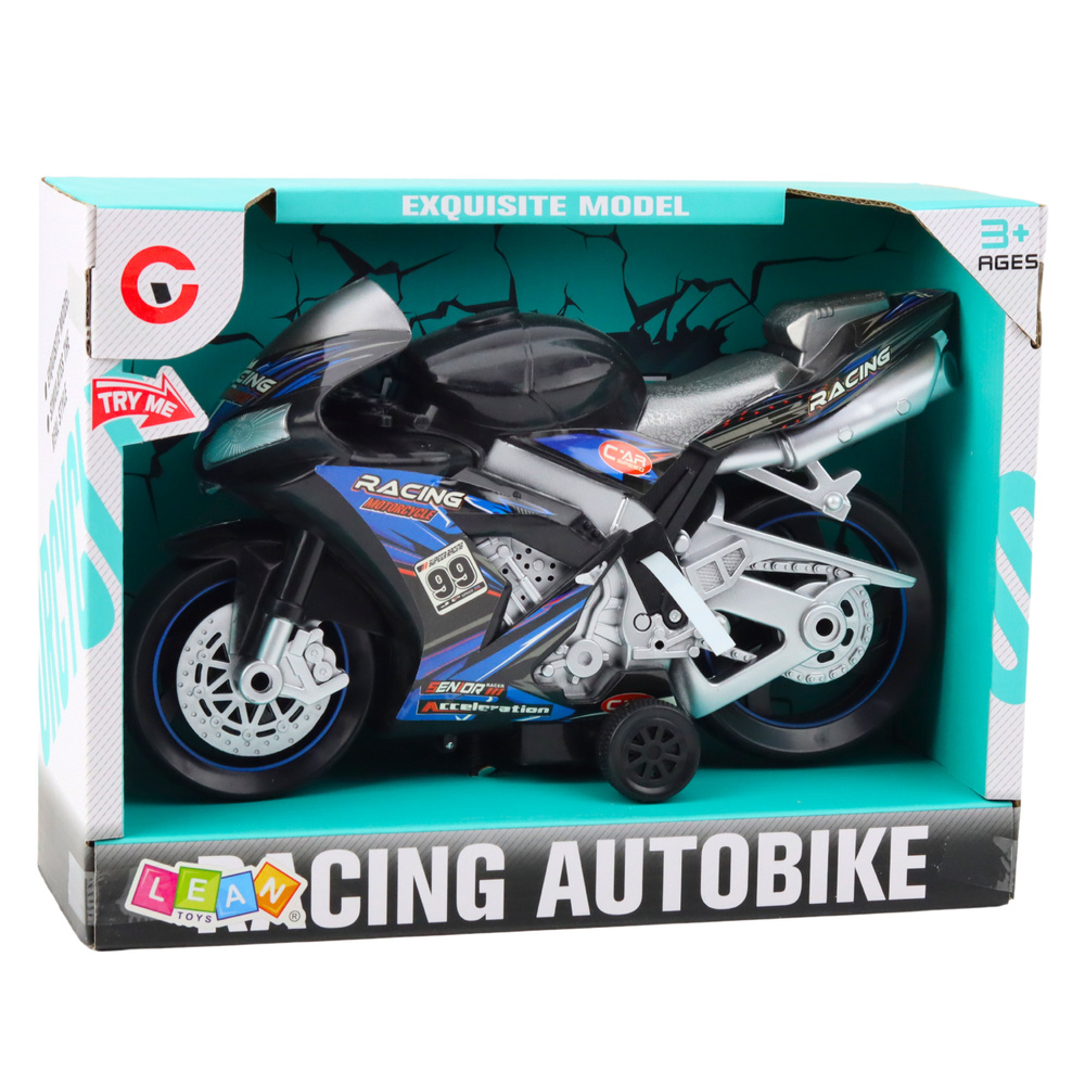 Lenktyninis motociklas su šviesos ir garso efektais