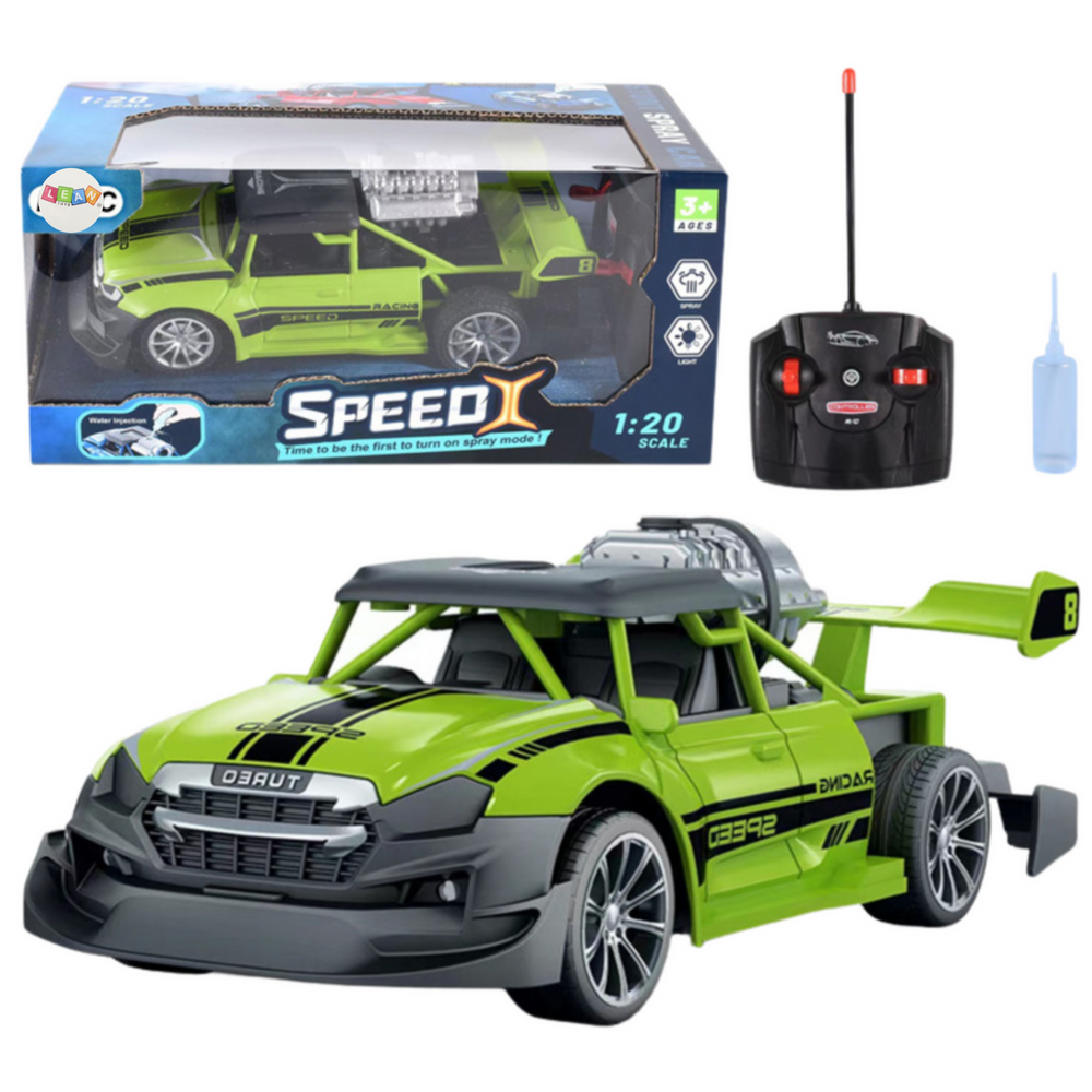 Žalias dūmus skleidžiantis rc automobilis 1:20