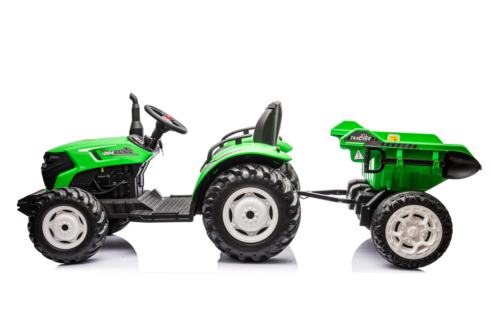 Akumuliatorinis traktorius su priekaba hc-306, 24v, žalias