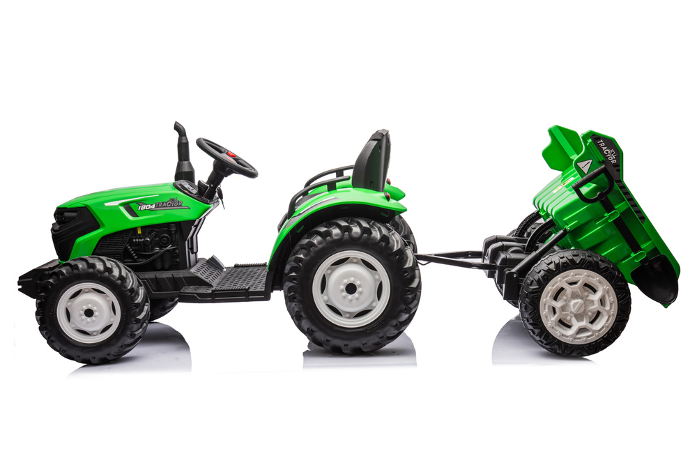 Akumuliatorinis traktorius su priekaba hc-306, 24v, žalias