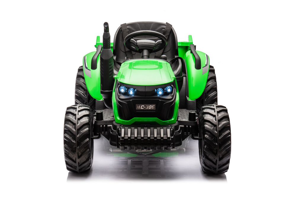 Akumuliatorinis traktorius su priekaba hc-306, 24v, žalias